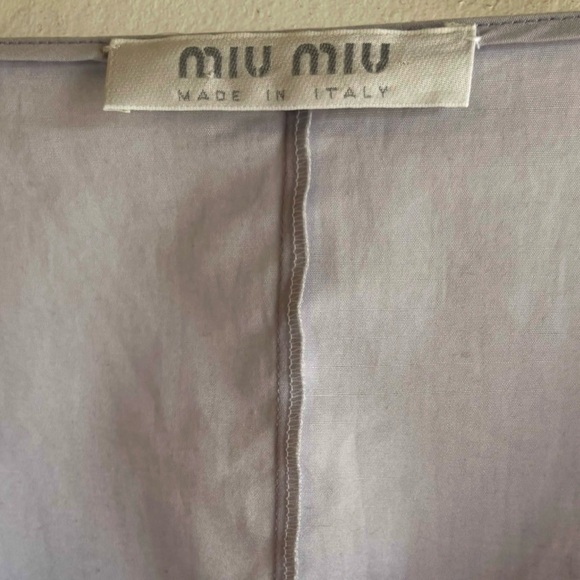 Vintage miu miu Zip Silver Lavender Cotton Top with Black Trim. Size 40 EU. - Picture 6 of 8